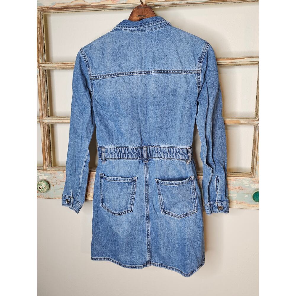 Zara girls medium wash denim mini dress in size 11/12 / 152 - Picture 8 of 8